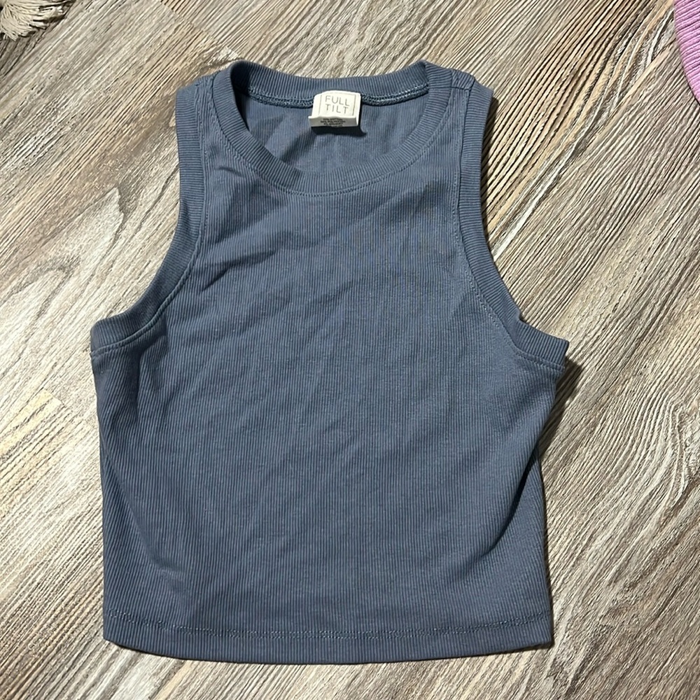 blue crop top